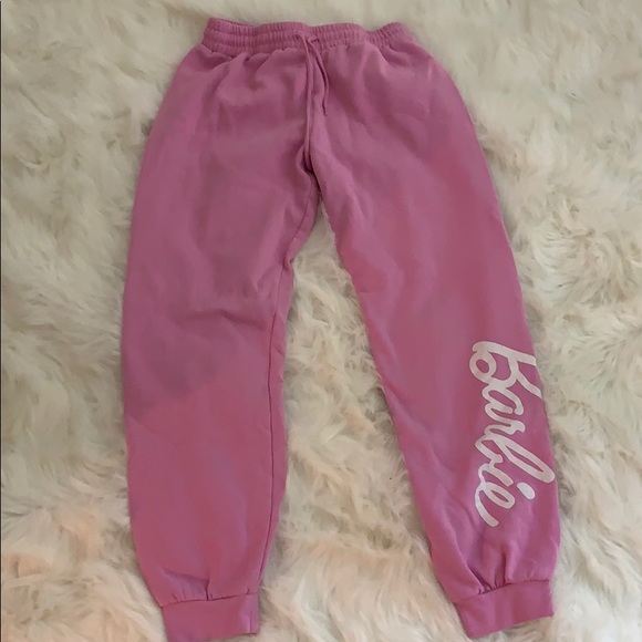 pink barbie sweatpants